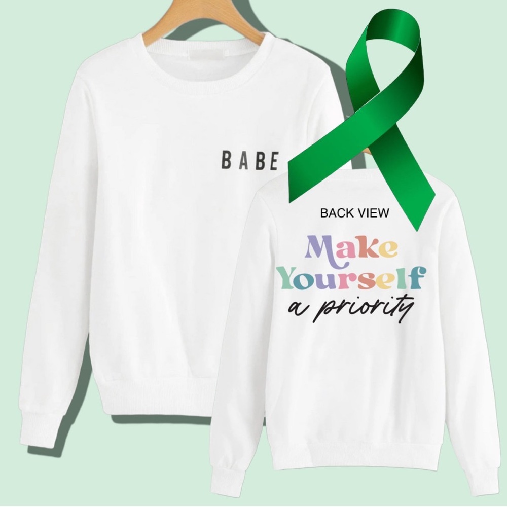 Self Priority Mental Health graphic crewneck sweatshirt pullover size XL
